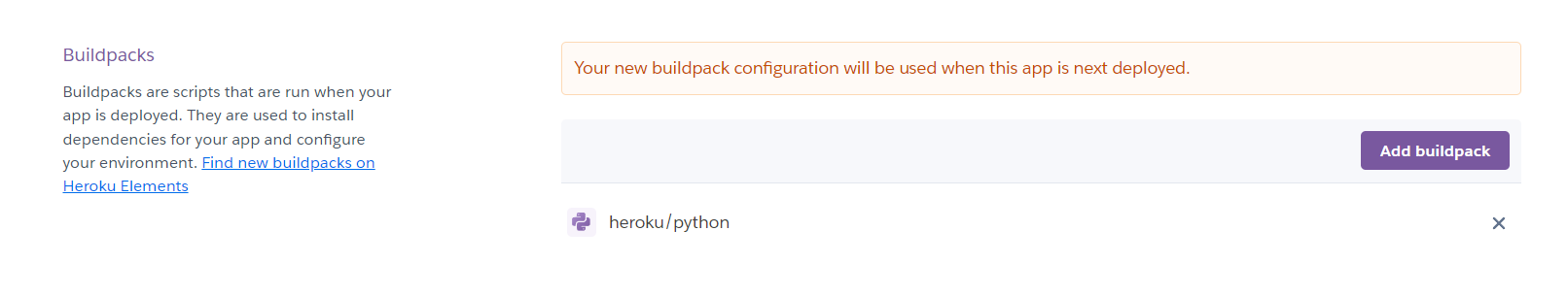 Running Python on a Heroku application