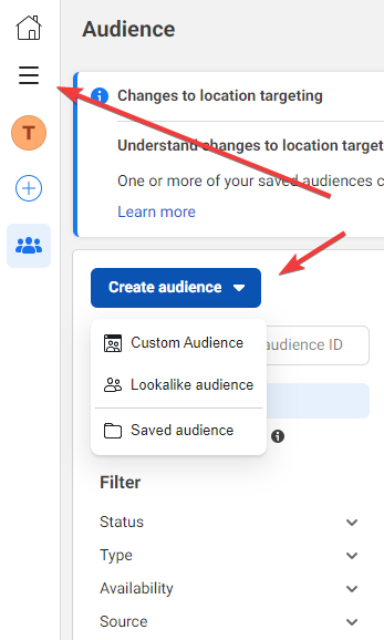 Creating custom audience