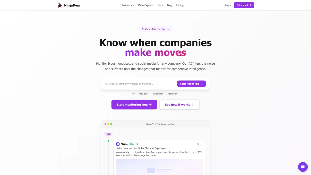 NinjaPear Company Monitor