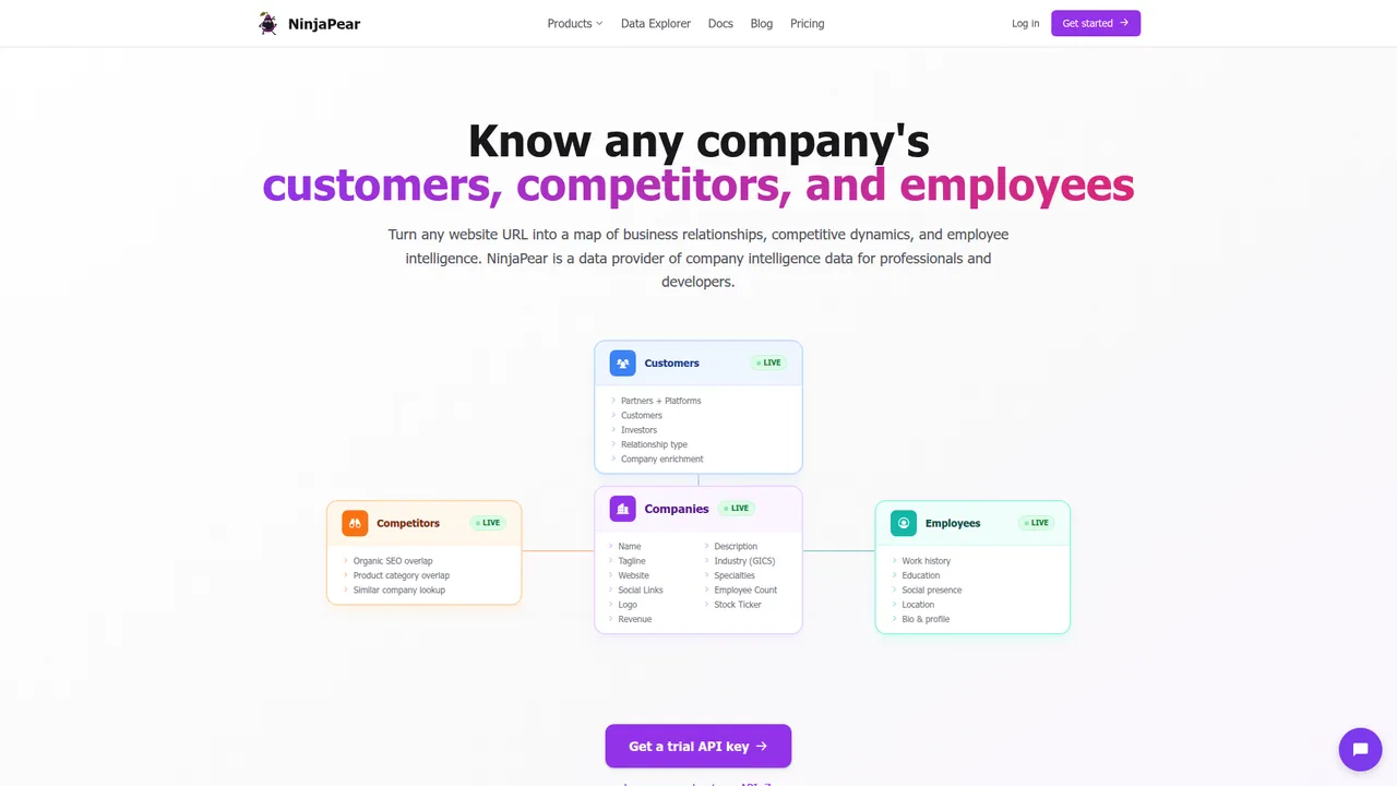 NinjaPear homepage