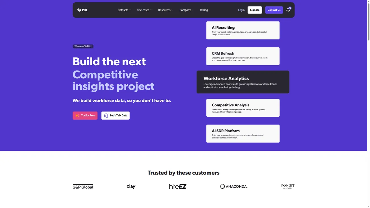 People Data Labs landing page